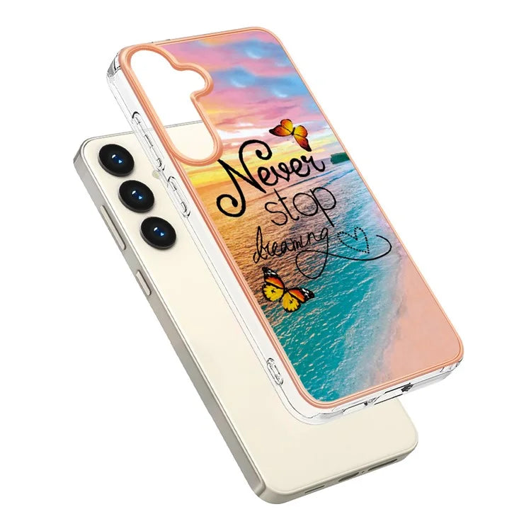 YB IMD Series-1 For Samsung Galaxy S24 Phone Case Pattern TPU Plating Cover