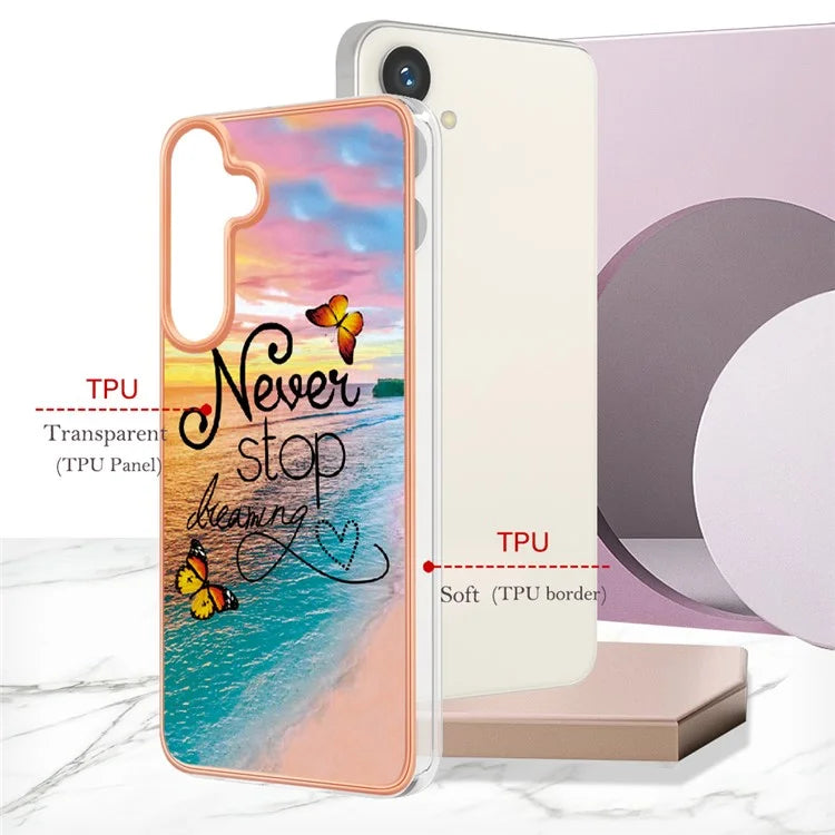 YB IMD Series-1 For Samsung Galaxy S24 Phone Case Pattern TPU Plating Cover