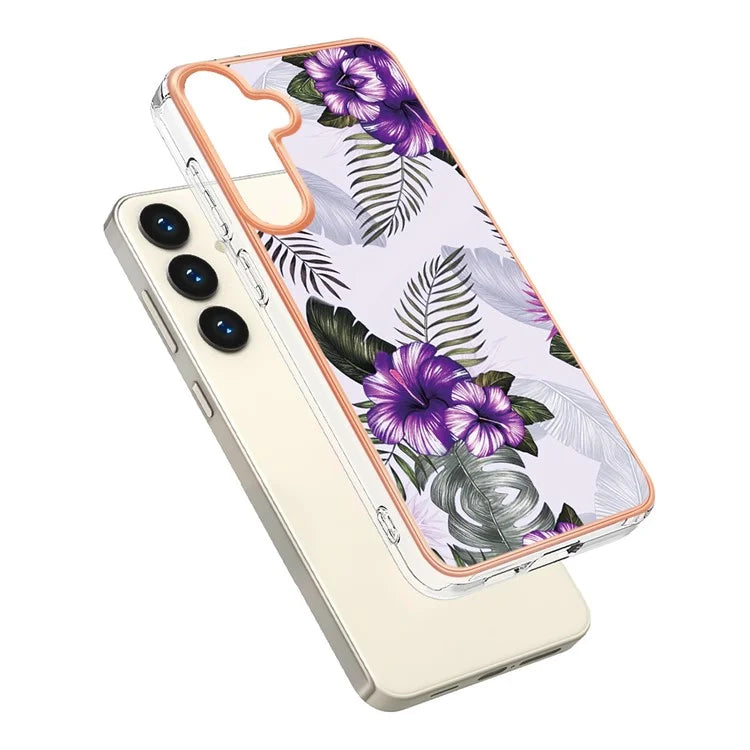 YB IMD Series-1 For Samsung Galaxy S24 Phone Case Pattern TPU Plating Cover