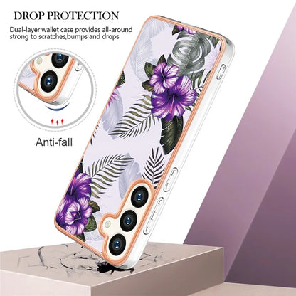 YB IMD Series-1 For Samsung Galaxy S24 Phone Case Pattern TPU Plating Cover