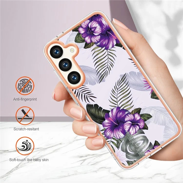 YB IMD Series-1 For Samsung Galaxy S24 Phone Case Pattern TPU Plating Cover