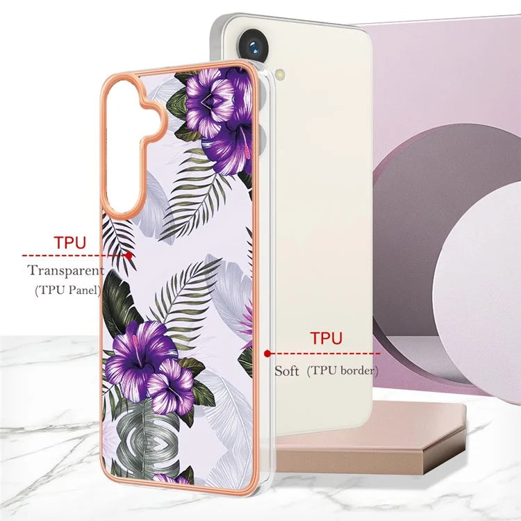YB IMD Series-1 For Samsung Galaxy S24 Phone Case Pattern TPU Plating Cover