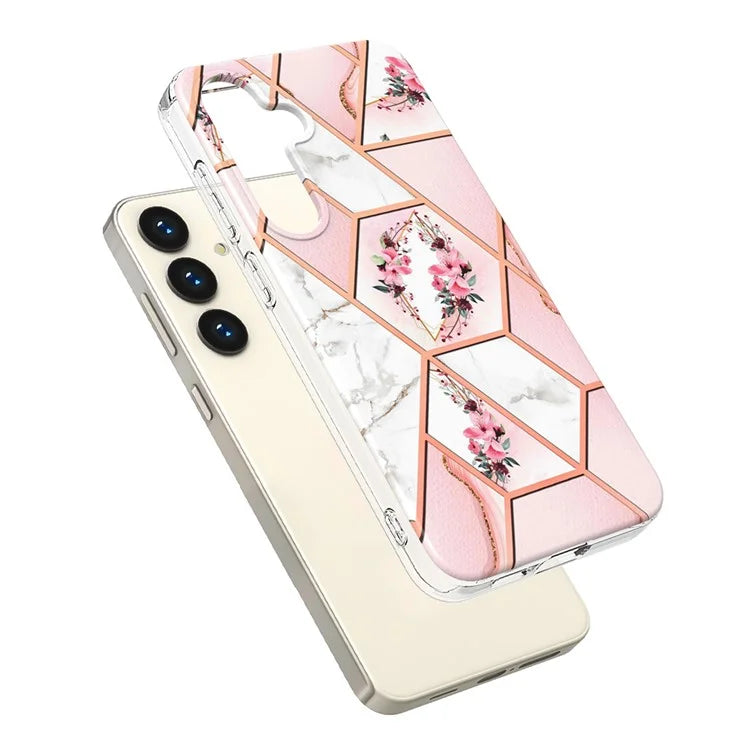 YB IMD Series-1 For Samsung Galaxy S24 Phone Case Pattern TPU Plating Cover