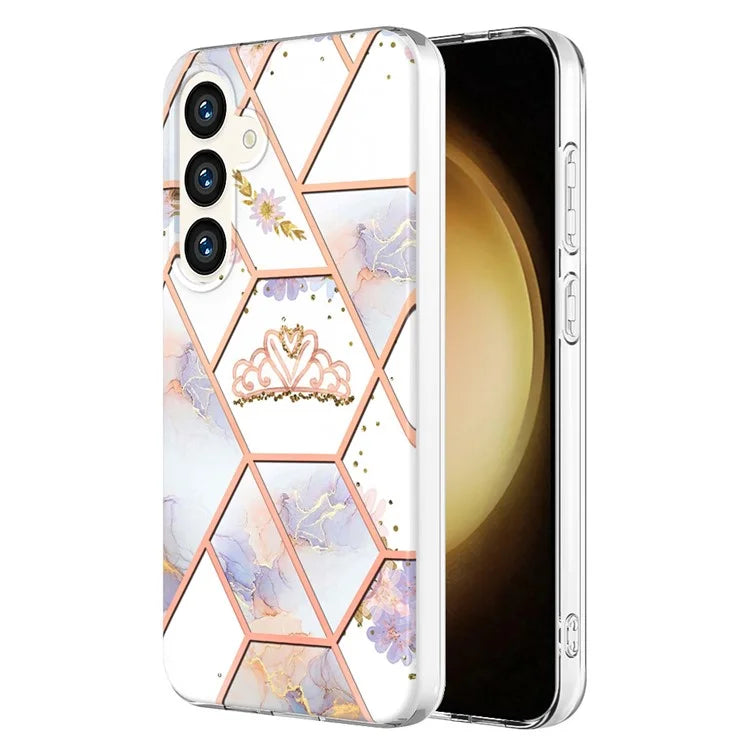 YB IMD Series-1 For Samsung Galaxy S24 Phone Case Pattern TPU Plating Cover