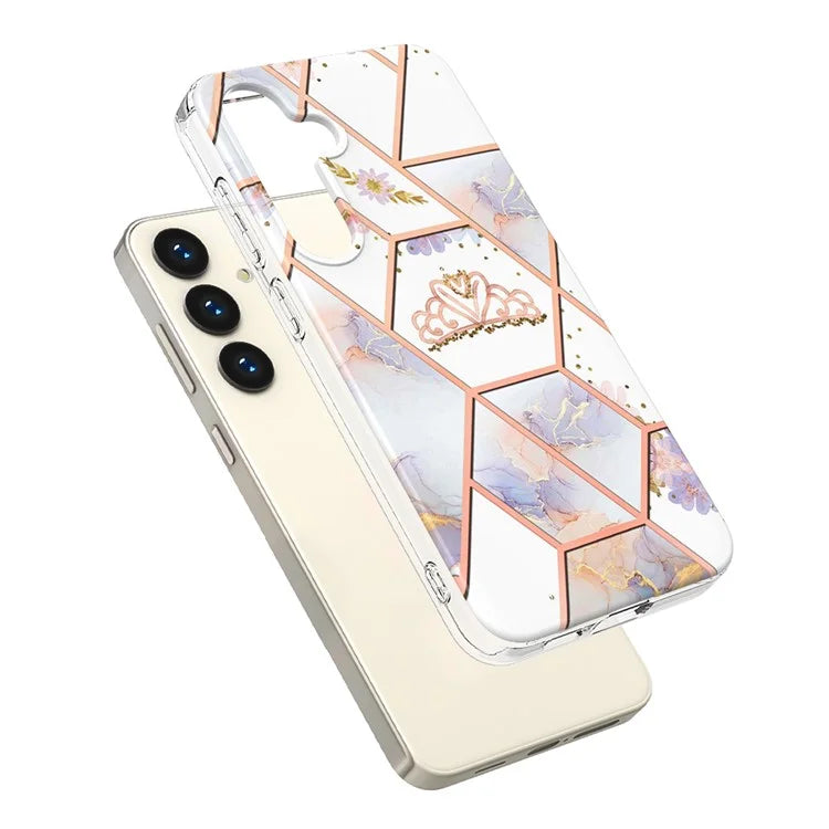 YB IMD Series-1 For Samsung Galaxy S24 Phone Case Pattern TPU Plating Cover