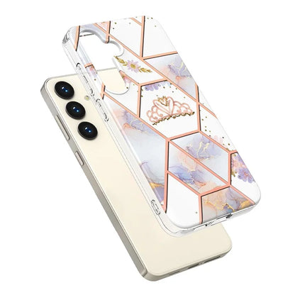 YB IMD Series-1 For Samsung Galaxy S24 Phone Case Pattern TPU Plating Cover