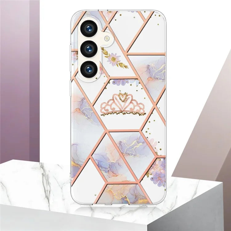 YB IMD Series-1 For Samsung Galaxy S24 Phone Case Pattern TPU Plating Cover