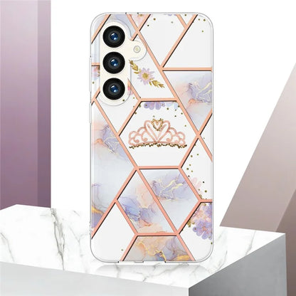 YB IMD Series-1 For Samsung Galaxy S24 Phone Case Pattern TPU Plating Cover
