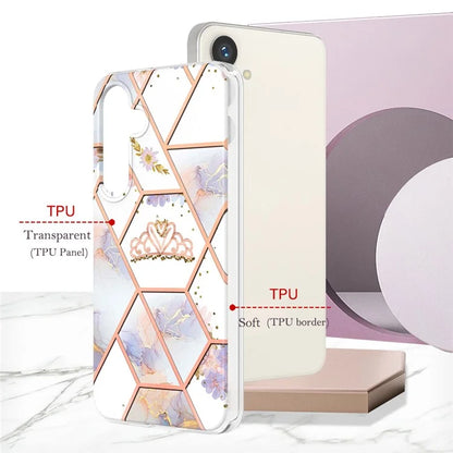 YB IMD Series-1 For Samsung Galaxy S24 Phone Case Pattern TPU Plating Cover