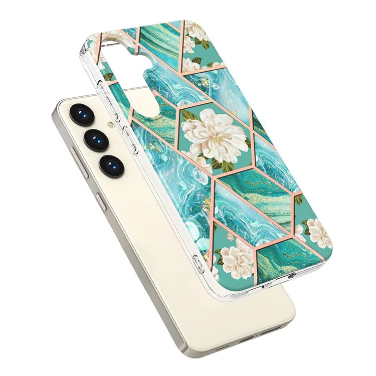 YB IMD Series-1 For Samsung Galaxy S24 Phone Case Pattern TPU Plating Cover