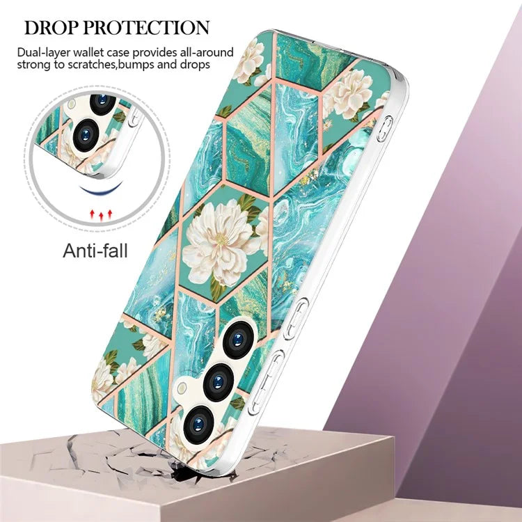 YB IMD Series-1 For Samsung Galaxy S24 Phone Case Pattern TPU Plating Cover