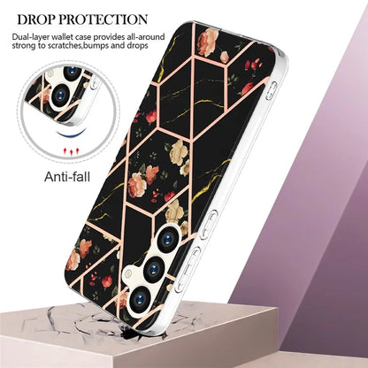 YB IMD Series-1 For Samsung Galaxy S24 Phone Case Pattern TPU Plating Cover