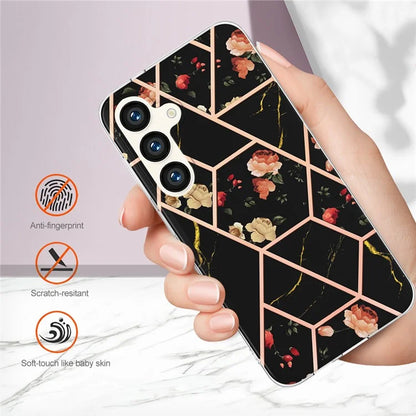YB IMD Series-1 For Samsung Galaxy S24 Phone Case Pattern TPU Plating Cover