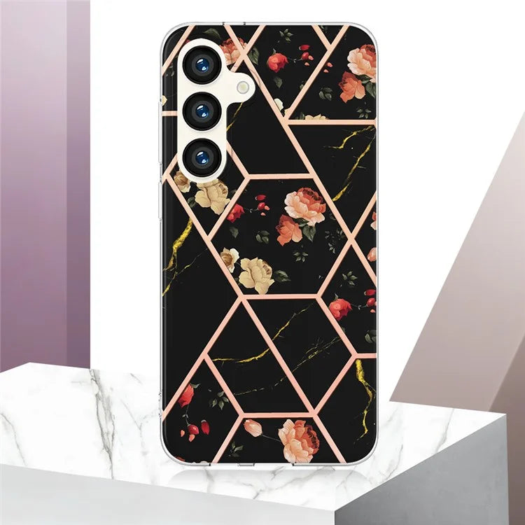 YB IMD Series-1 For Samsung Galaxy S24 Phone Case Pattern TPU Plating Cover