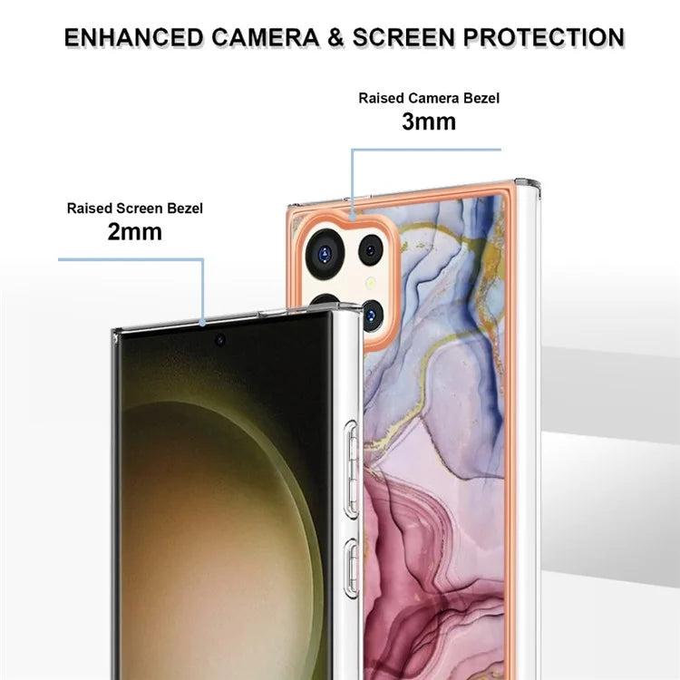 YB IMD Series-16 Style-E For Samsung Galaxy S24 Ultra Electroplating Case Soft 2.0mm TPU Phone Cover