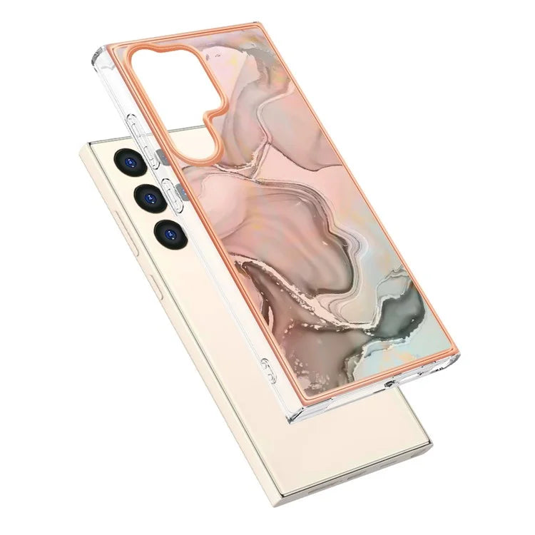 YB IMD Series-16 Style-E For Samsung Galaxy S24 Ultra Electroplating Case Soft 2.0mm TPU Phone Cover
