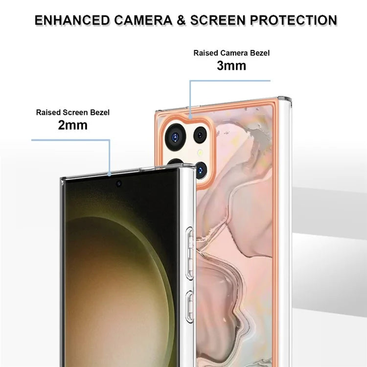 YB IMD Series-16 Style-E For Samsung Galaxy S24 Ultra Electroplating Case Soft 2.0mm TPU Phone Cover