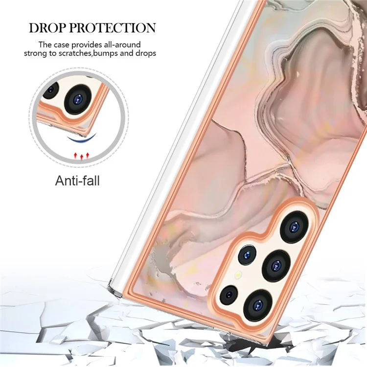 YB IMD Series-16 Style-E For Samsung Galaxy S24 Ultra Electroplating Case Soft 2.0mm TPU Phone Cover