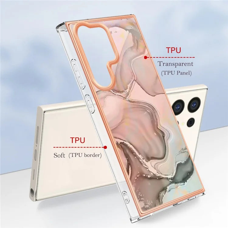 YB IMD Series-16 Style-E For Samsung Galaxy S24 Ultra Electroplating Case Soft 2.0mm TPU Phone Cover