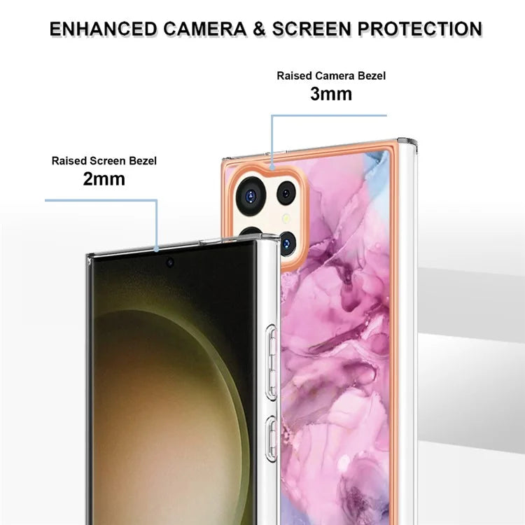 YB IMD Series-16 Style-E For Samsung Galaxy S24 Ultra Electroplating Case Soft 2.0mm TPU Phone Cover
