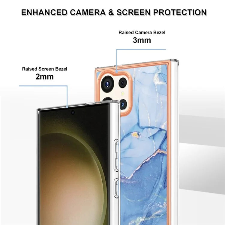 YB IMD Series-16 Style-E For Samsung Galaxy S24 Ultra Electroplating Case Soft 2.0mm TPU Phone Cover