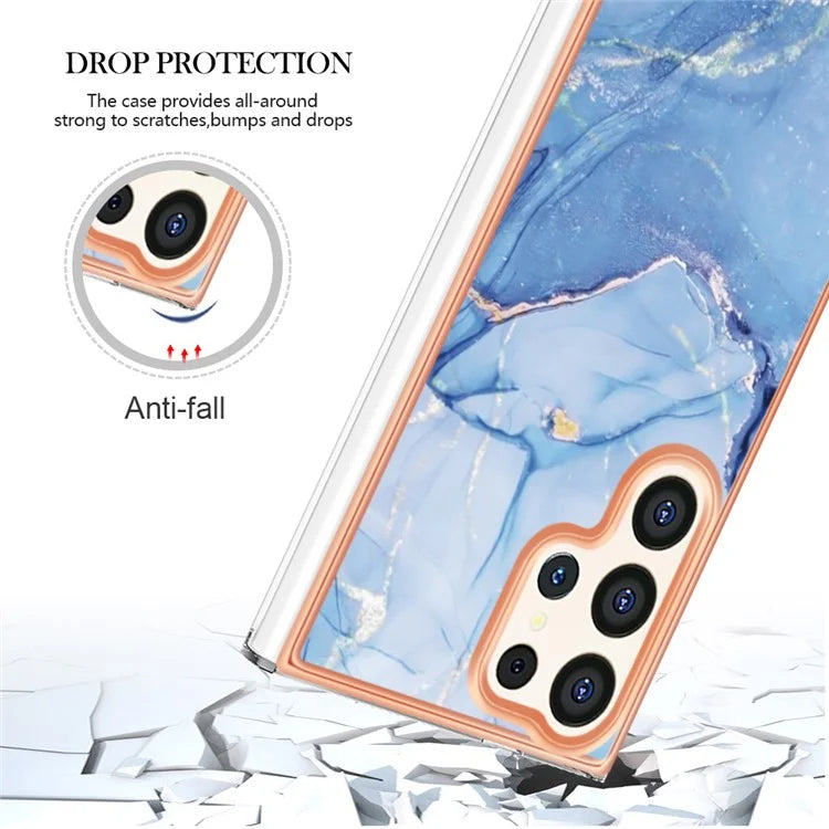 YB IMD Series-16 Style-E For Samsung Galaxy S24 Ultra Electroplating Case Soft 2.0mm TPU Phone Cover