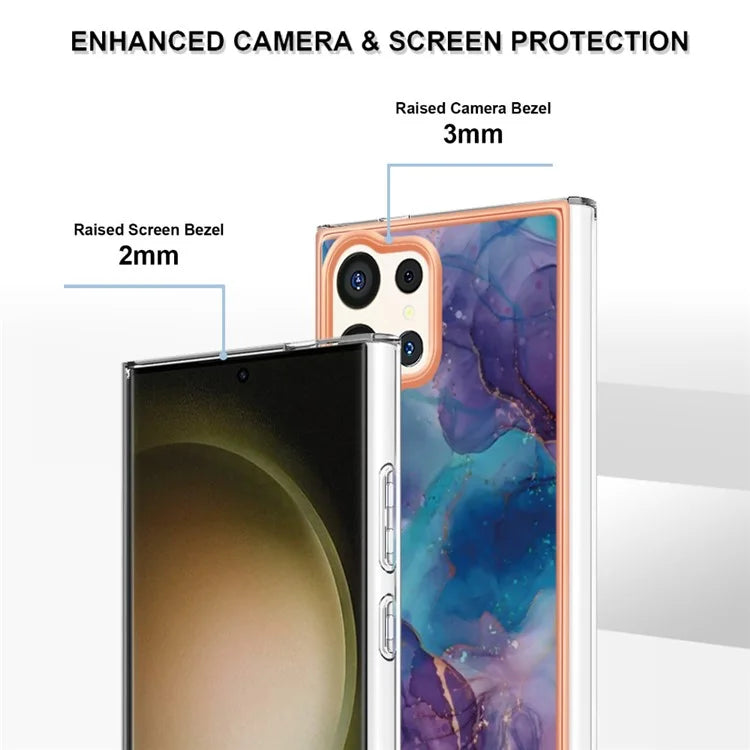 YB IMD Series-16 Style-E For Samsung Galaxy S24 Ultra Electroplating Case Soft 2.0mm TPU Phone Cover