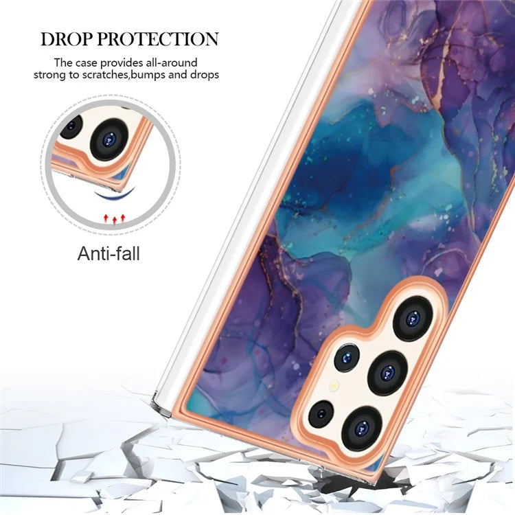 YB IMD Series-16 Style-E For Samsung Galaxy S24 Ultra Electroplating Case Soft 2.0mm TPU Phone Cover