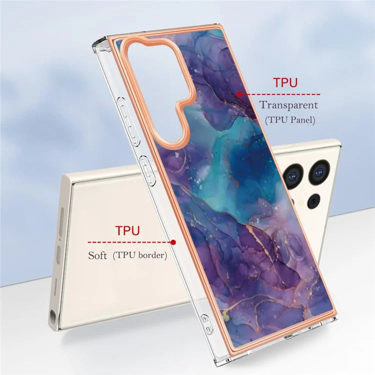 YB IMD Series-16 Style-E For Samsung Galaxy S24 Ultra Electroplating Case Soft 2.0mm TPU Phone Cover
