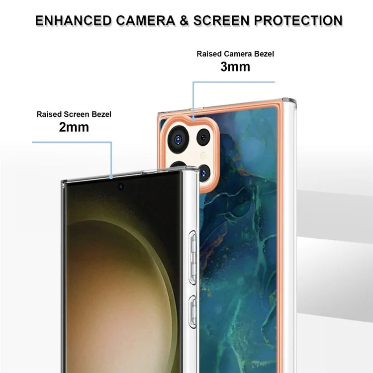 YB IMD Series-16 Style-E For Samsung Galaxy S24 Ultra Electroplating Case Soft 2.0mm TPU Phone Cover