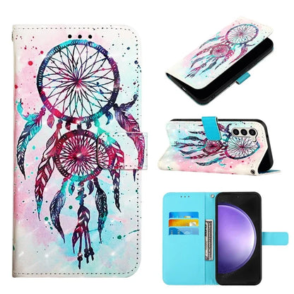 YB Pattern Printing Leather Series-2 For Samsung Galaxy S24 Case Magnetic Folio Phone Cover