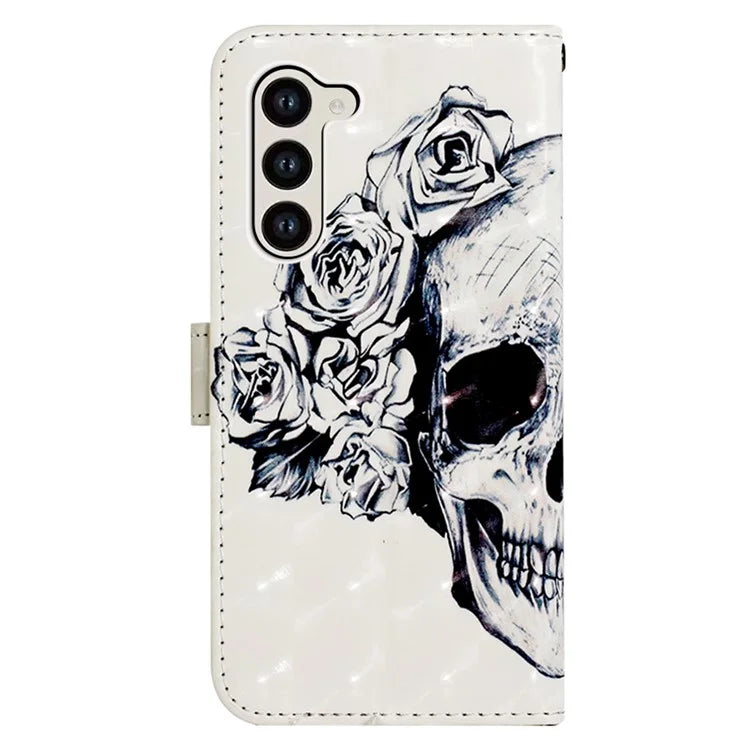 YB Pattern Printing Leather Series-2 For Samsung Galaxy S24 Case Magnetic Folio Phone Cover