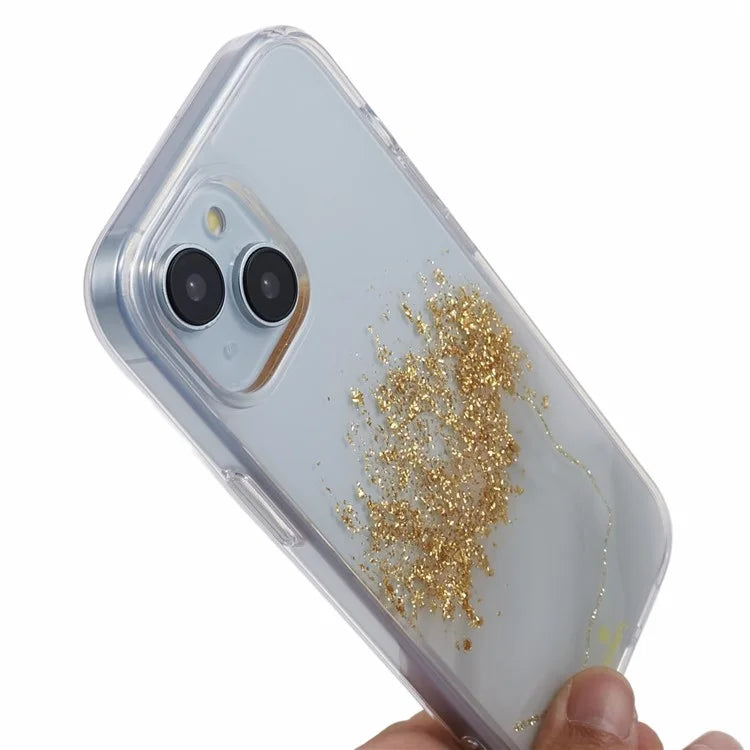 DFANS Starlight Shining Series for iPhone 15 Case Glitter Decorated PC+TPU Protective Cover