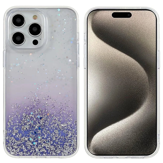 DFANS Starlight Shining Series for iPhone 15 Pro Cell Phone Cases PC+TPU Stylish Glittery Anti-fall Cover
