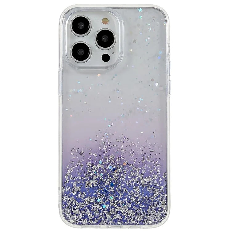 DFANS Starlight Shining Series for iPhone 15 Pro Cell Phone Cases PC+TPU Stylish Glittery Anti-fall Cover
