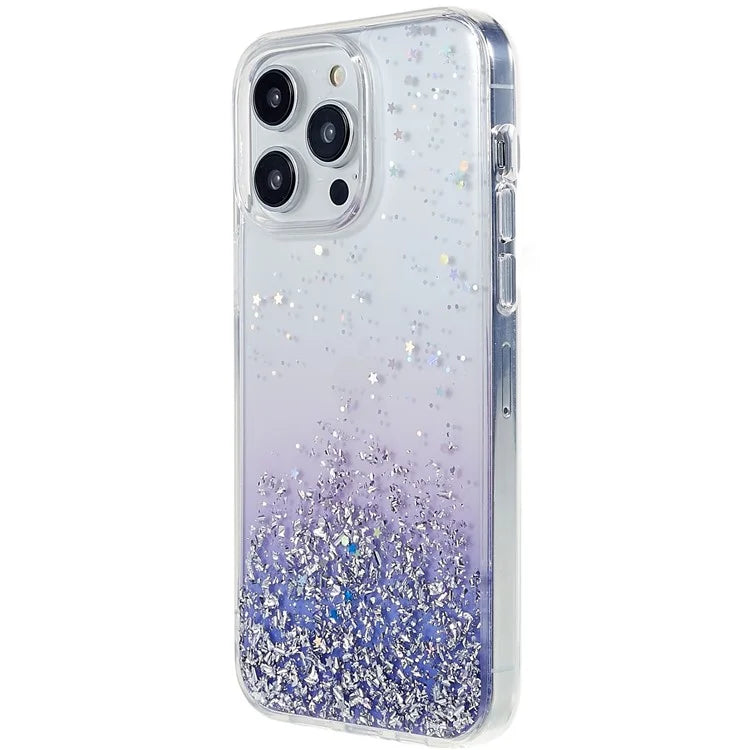 DFANS Starlight Shining Series for iPhone 15 Pro Cell Phone Cases PC+TPU Stylish Glittery Anti-fall Cover