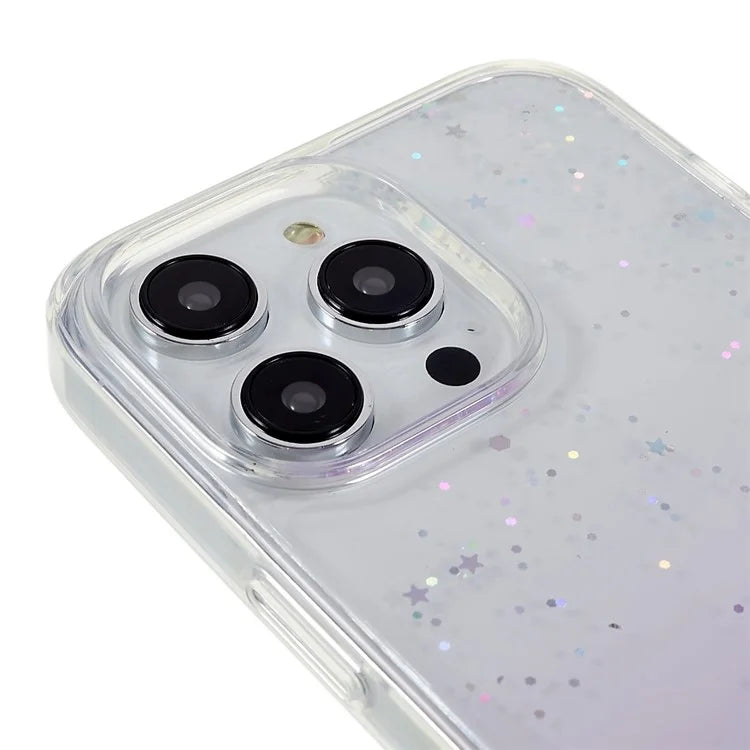 DFANS Starlight Shining Series for iPhone 15 Pro Cell Phone Cases PC+TPU Stylish Glittery Anti-fall Cover