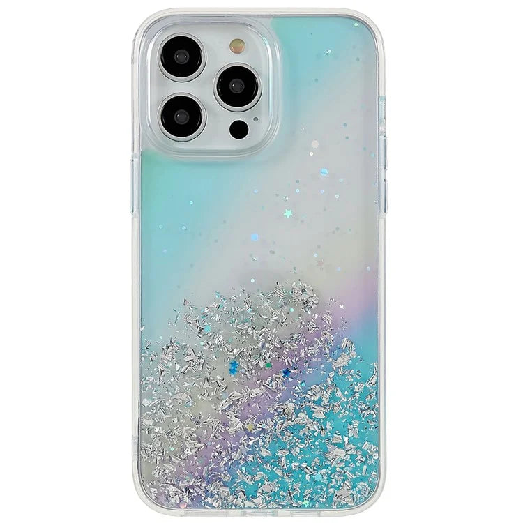 DFANS Starlight Shining Series for iPhone 15 Pro Cell Phone Cases PC+TPU Stylish Glittery Anti-fall Cover