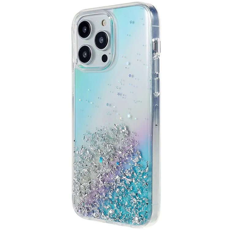 DFANS Starlight Shining Series for iPhone 15 Pro Cell Phone Cases PC+TPU Stylish Glittery Anti-fall Cover