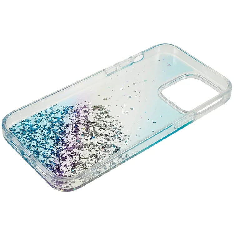 DFANS Starlight Shining Series for iPhone 15 Pro Cell Phone Cases PC+TPU Stylish Glittery Anti-fall Cover