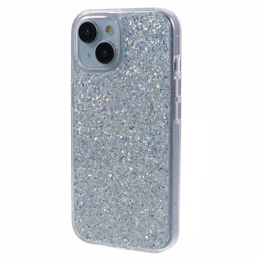 DFANS For	iPhone 15 Case Slim-Fit Glitter PC+TPU Phone Back Protector