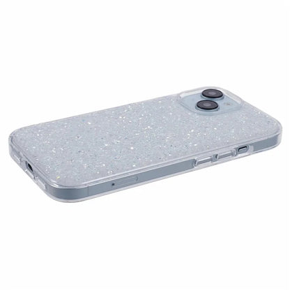 DFANS For	iPhone 15 Case Slim-Fit Glitter PC+TPU Phone Back Protector