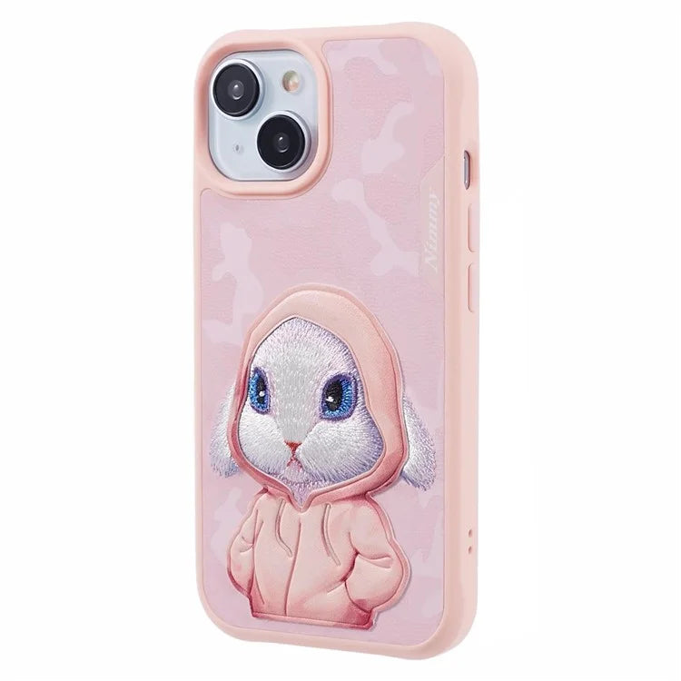 NIMMY For iPhone 15 Embroidered Animal Pattern Phone Case Shockproof Back Cover