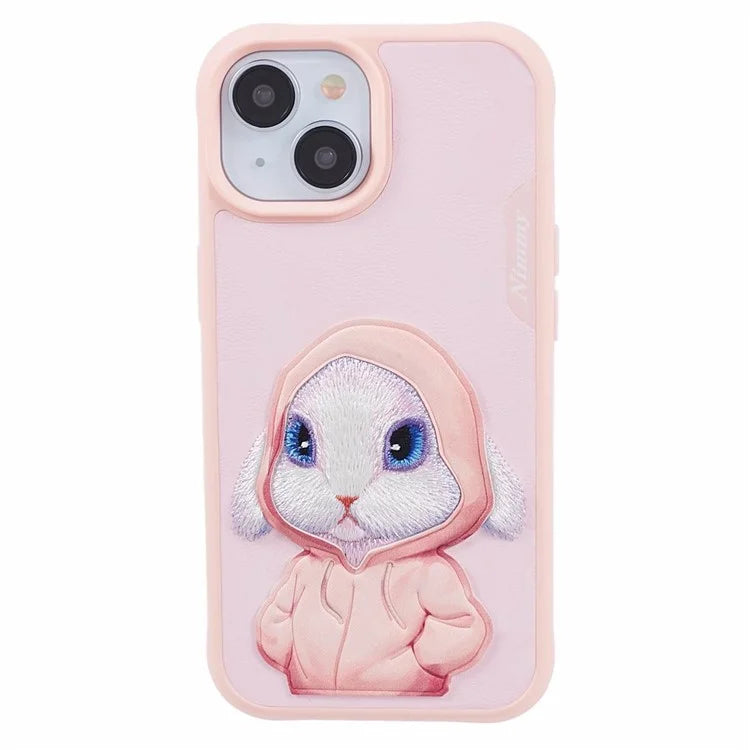 NIMMY For iPhone 15 Embroidered Animal Pattern Phone Case Shockproof Back Cover
