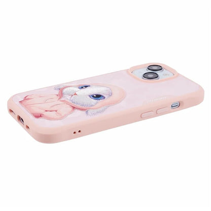 NIMMY For iPhone 15 Embroidered Animal Pattern Phone Case Shockproof Back Cover