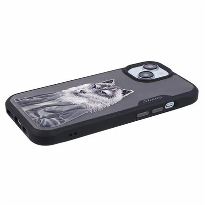 NIMMY For iPhone 15 Embroidered Animal Pattern Phone Case Shockproof Back Cover
