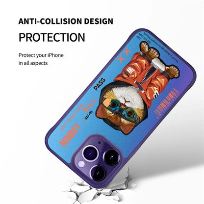 NIMMY For iPhone 15 Pro Max Back Cover Cool Patten Embroidered Phone Case