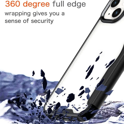 For iPhone 14 Plus Case TPU+Acrylic+PU RFID Blocking Cell Phone Cover with Card Holder