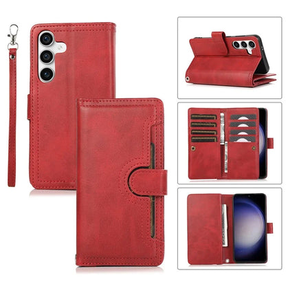 For Samsung Galaxy S24 Case Split Leather Folio Stand Multiple Card Slots Phone Cover