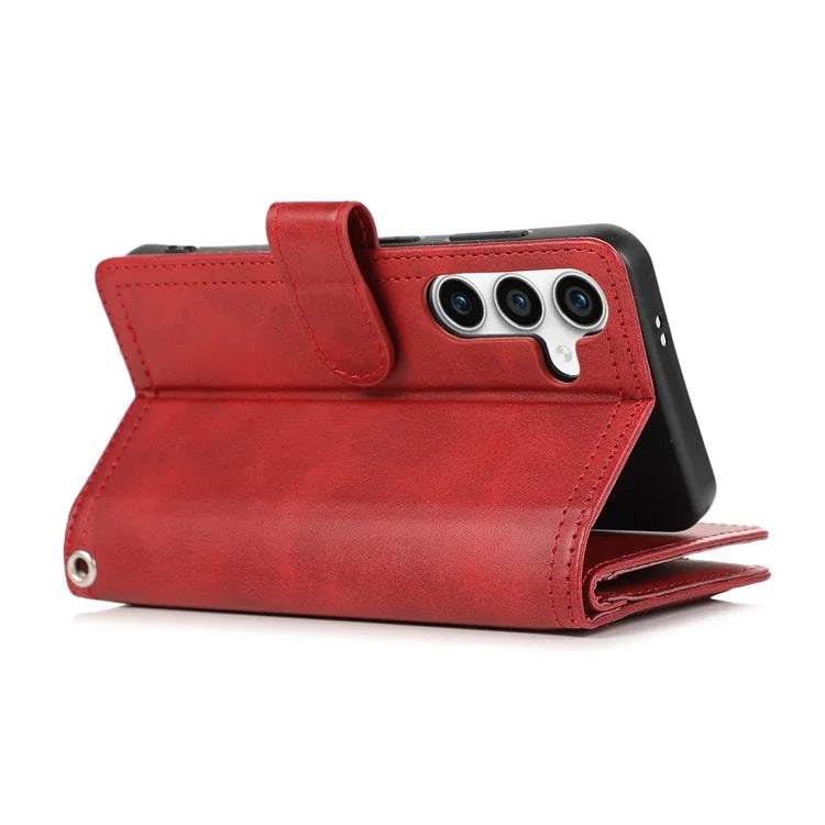 For Samsung Galaxy S24 Case Split Leather Folio Stand Multiple Card Slots Phone Cover